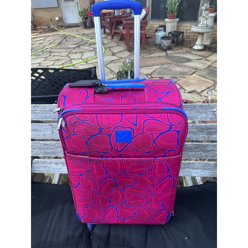 DVF Studio Diane von Furstenberg 3pc Luggage Set Pink Blue Rolling Duffel Tote